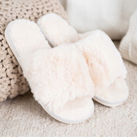 Bona Pantofle s kožešinou béžový 1