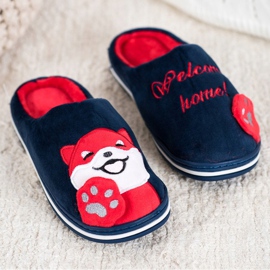 Bona Vítejte domácí pantofle bílý červené námořnická modrá 1