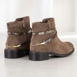 Bestelle Módní hnědé kozačky hnědý 2