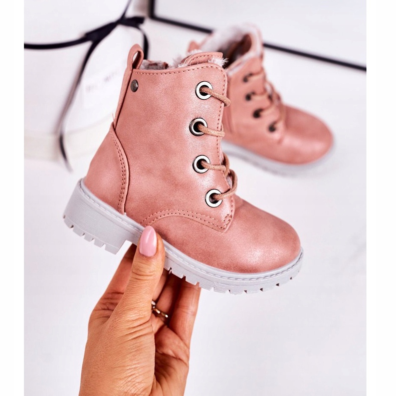 Dětské kozačky zahřáté s kožešinovou růžovou Miou růžový 2