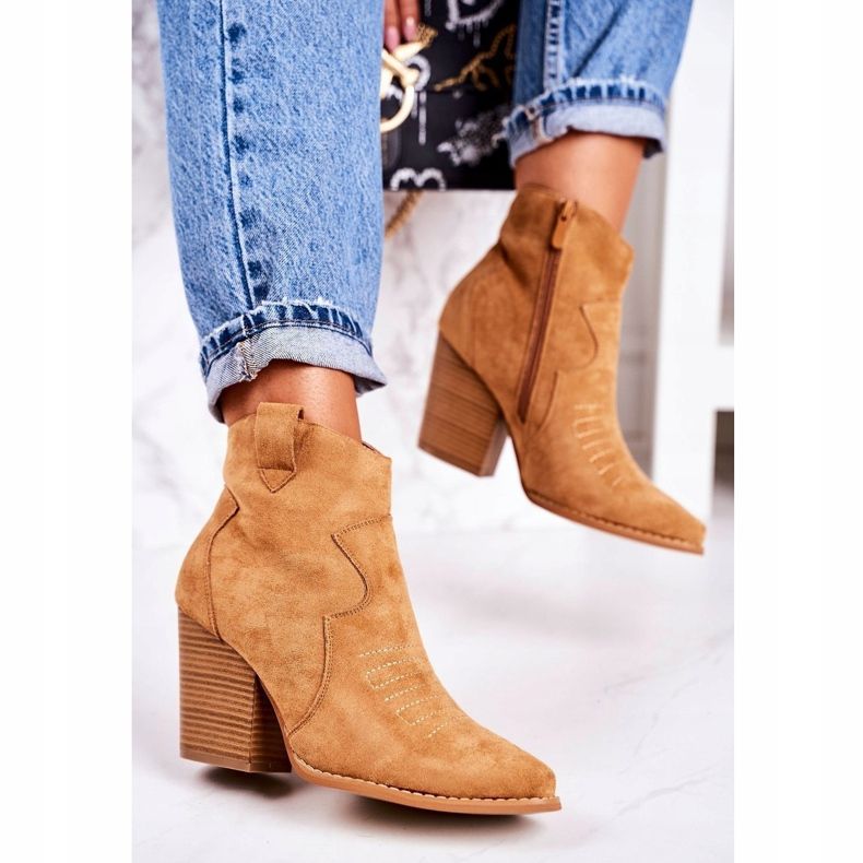 MSMG Dámské teplé kovbojské boty Caramel Margaret hnědý 1 MSMG Dámské teplé kovbojské boty Caramel Margaret hnědý 1