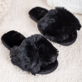 Bona Stylové černé pantofle černý 1