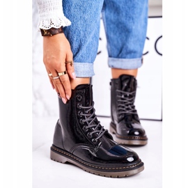 Dámské teplé boty lakované boty Black Thunder černá 1