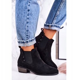 PJ1 Dámské klasické boty Chelsea semišové černé chodecké boty černá 2