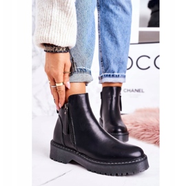 PJ1 Dámské teplé boty na gumové podrážce Black Moon Walk černá 1