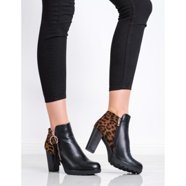 Goodin Teplé boty s leopardím potiskem hnědý černá 1