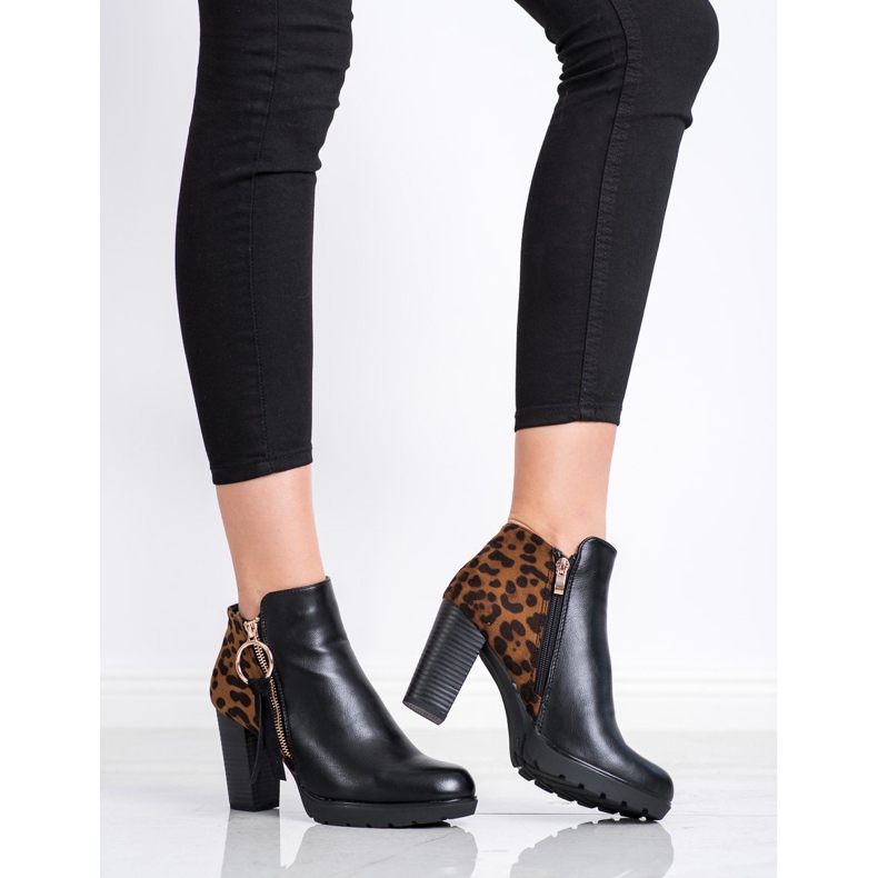 Goodin Teplé boty s leopardím potiskem hnědý černá 1