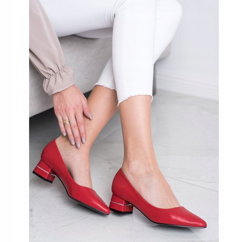 Goodin Lodičky s ozdobným páskem červené 1