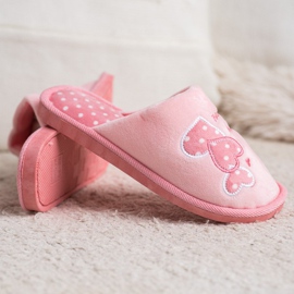 Bona Teplé pantofle Happy Comfort bílý růžový 1