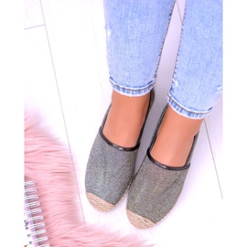 Lu Boo Glitter Dámské espadrilky Slip On Miravet šedá zlatý 2