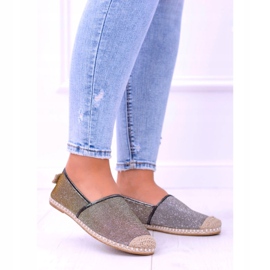 Lu Boo Glitter Dámské espadrilky Slip On Miravet šedá zlatý 3