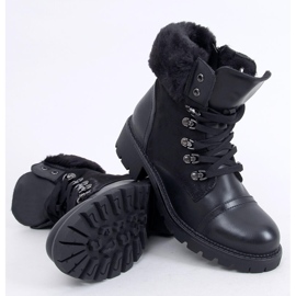 Černé šněrovací boty 4063 černé černá 4