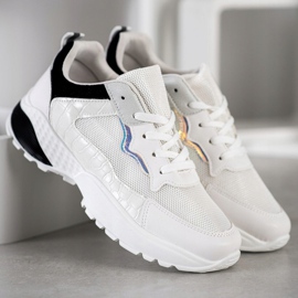 SHELOVET Tenisky s černými vložkami bílý černá šedá 1