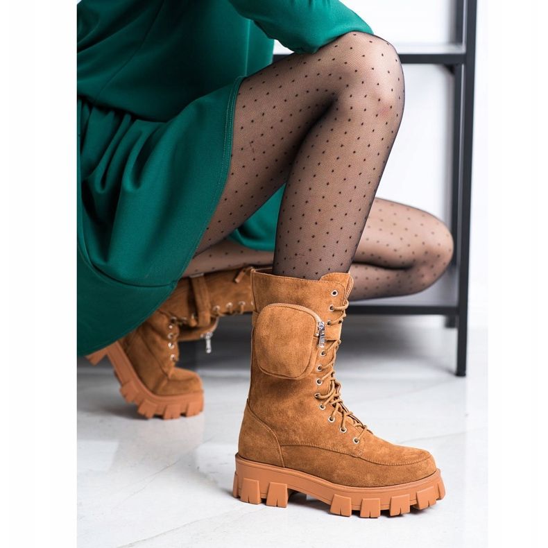 Seastar Semišové boty s kapsou hnědý žlutá 1