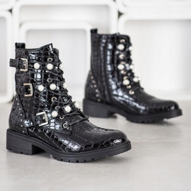 Super Me Lakovaný Workers Snake Print černý 1