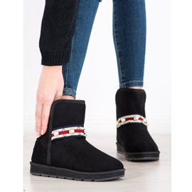 Bona Mukluki s ozdobným proužkem černý 1