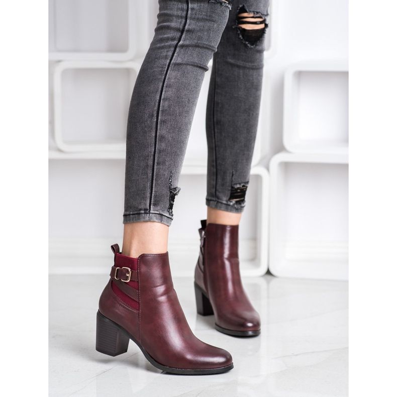 Ideal Shoes Neformální burgundské boty červené 2 Ideal Shoes Neformální burgundské boty červené 2