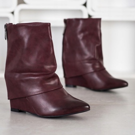 Sweet Shoes Módní klínové boty červené 1