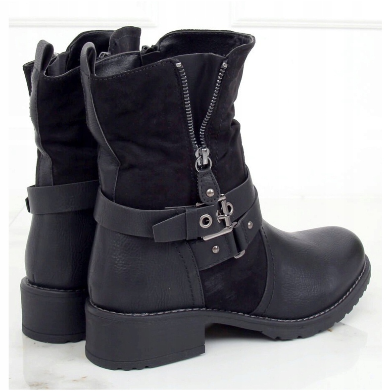 Černé dámské černé boty 8056 Black černý 1