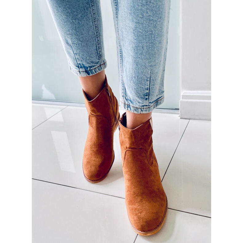 BM Boty na skrytém klínovém velbloudu ZT1013 Camel hnědý 1