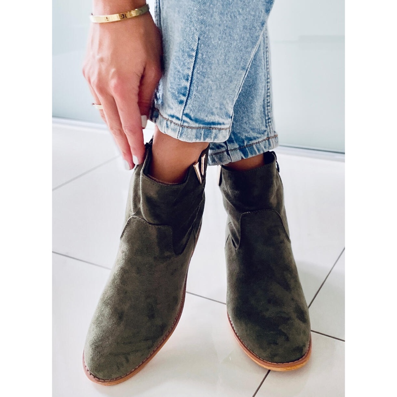 Zelené ZT1013 Zelené kozačky na skrytém klínu zelená 2