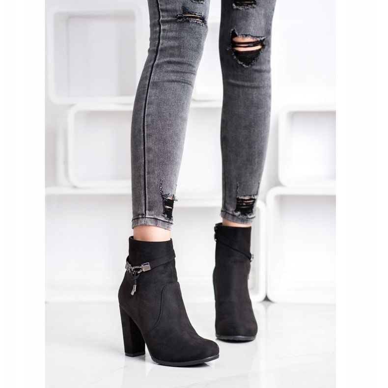 Abloom Elegantní semišové kozačky černá 1