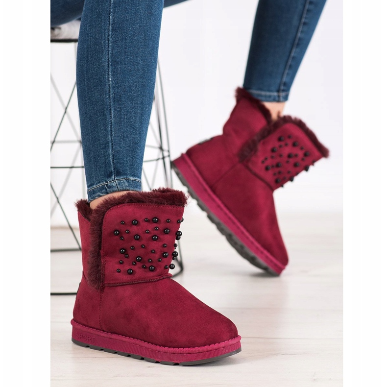 Bona Mukluki s korálky červené 2