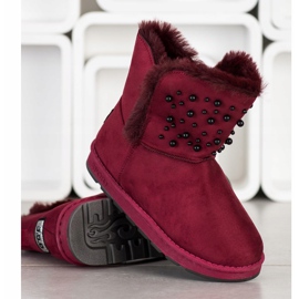 Bona Mukluki s korálky červené 1