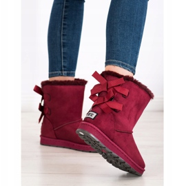 Bona Kaštanová Mukluki s luky červený 1