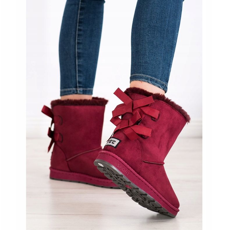 Bona Kaštanová Mukluki s luky červené 1