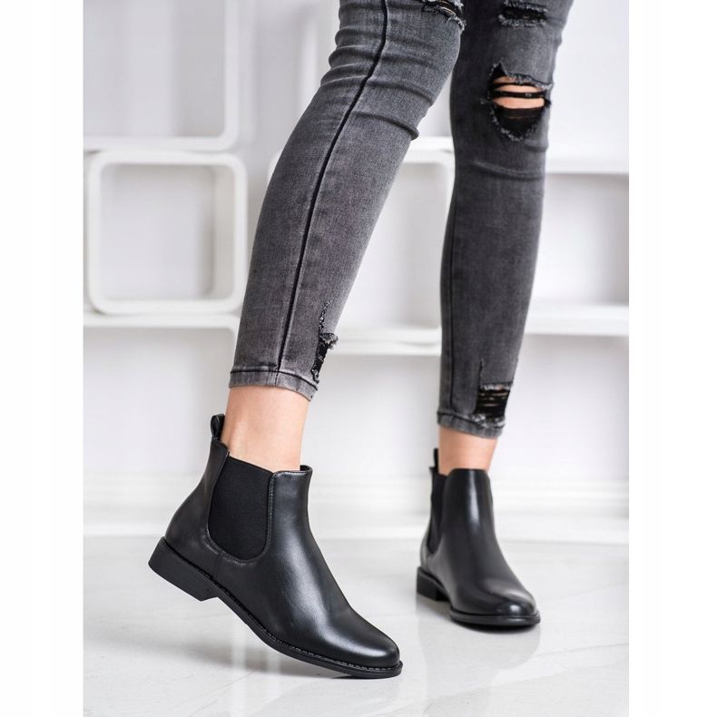 Ideal Shoes Teplé boty Chelsea černý 1