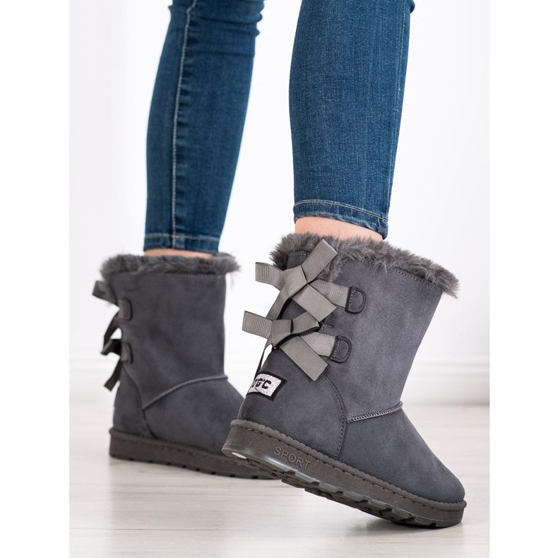 Bona Šedá Mukluki S Mašlemi 1