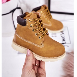 Teplé dětské boty Trappers Caramel Woody vícebarevný žluť 1