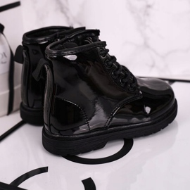 FRROCK Dětské boty Teplé lakované boty Černá Ammy 1