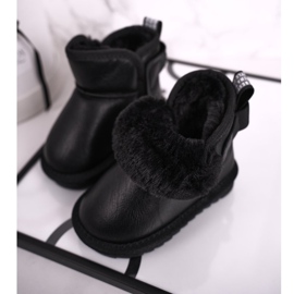 Apawwa Dětské černé sněhové boty s kožešinou Black Charlotte černý 1