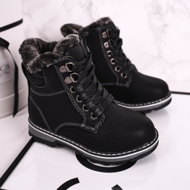 Dětské lapače zateplené kožešinou Black Luke černá 2 Dětské lapače zateplené kožešinou Black Luke černá 2