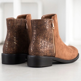 Bestelle Módní kozačky na zip hnědý 1 Bestelle Módní kozačky na zip hnědý 1