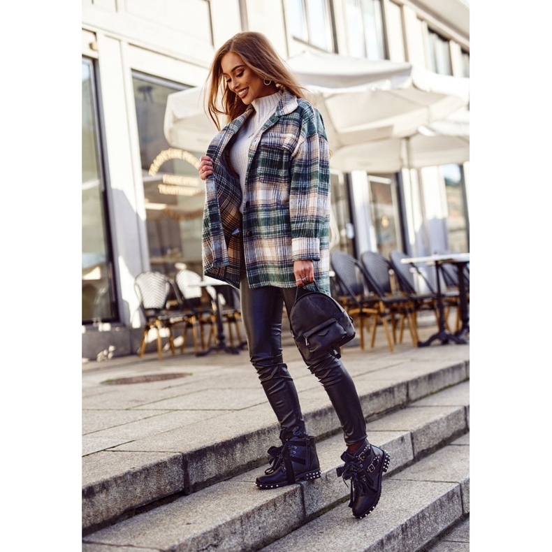 SEA Dámské kozačky Nýty Hroty Černý magnet černá 2