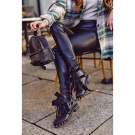 SEA Dámské kozačky Nýty Hroty Černý magnet černá 3