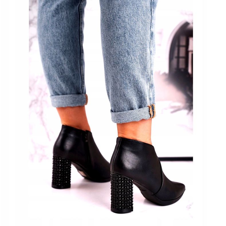 Dámské kozačky na sloupek Sergio Leone černé BT497 černá 3