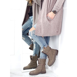 Šněrovací pracovníci tmavě béžová 4667 Khaki béžový 1