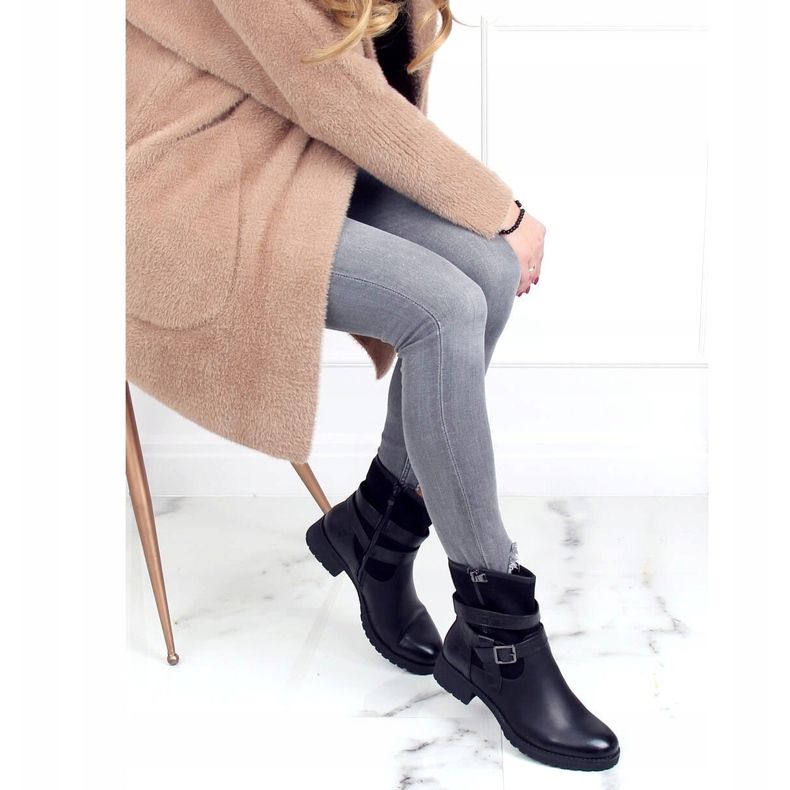 Černé vojenské dámské boty 267 Black černá 1