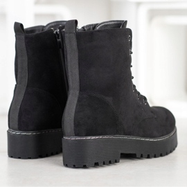 SHELOVET Semišové lapače na platformě černá 1