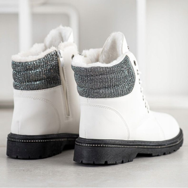 SHELOVET Bílé lapače s kubickými zirkony bílý 1 SHELOVET Bílé lapače s kubickými zirkony bílý 1