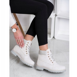 SHELOVET Teplé turistické boty s eko kůží šedá 1