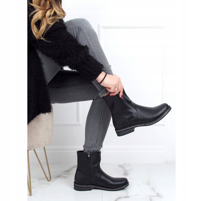 Černé dámské černé boty 1268J24 Black černý 2