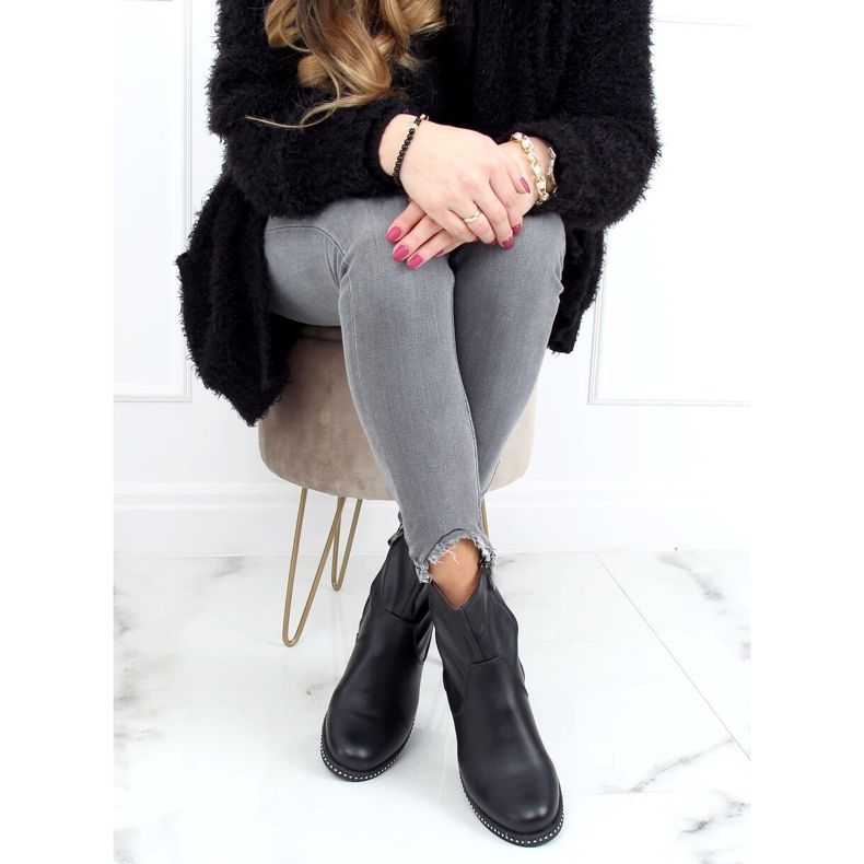 Černé dámské černé boty 1268J24 Black černý 1