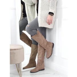 Boty na skrytém klínu béžové ST-11P Khaki béžový 2 Boty na skrytém klínu béžové ST-11P Khaki béžový 2