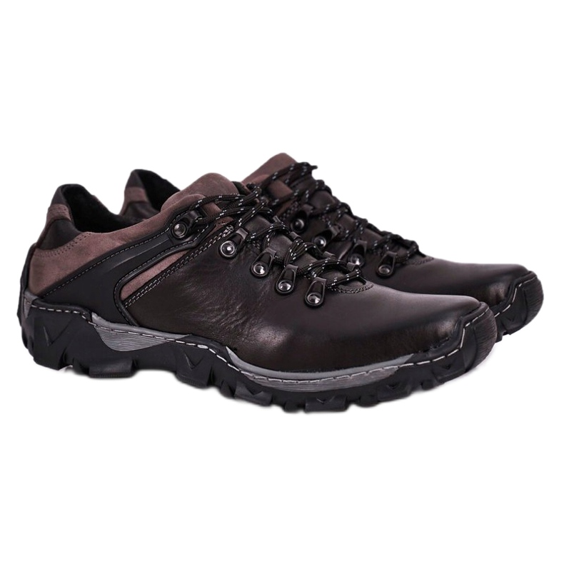 Bednarek Polish Shoes Pánské kožené trekové boty Bednarek černé černý 2
