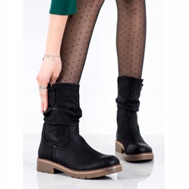 Super Mode Boty s volánky svršku černý 2